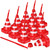 Zubebe Construction Cone Cups with Straws and Lids, 15 oz Plastic Traffic Cones Cups Bulk Reusable Cup for Kids Adults Construction Birthday Race Car Traffic Party Favors(12 Pcs)