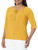 Star Vixen Women's Plus Size 3/4 Sleeve, Front Tie Peasant Top, Mustard, 2X