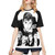 Baseball T Shirt Woman's Round Neck Short-Sleeve Tee Tops Custom Tees Shirts Large Black