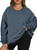 Eytino Women Plus Size Oversized Sweatshirts Casual Long Sleeve Crew Neck Pullover Sweatshirt Tops,4X Blue