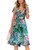 Newshows Women's Summer Short Sleeve V-Neck Faux Wrap Casual Midi Dress with Pockets(Floral 16,X-Large)
