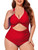 Summer Mae Plus Size Swimsuit for Women Cutout One Piece Ruched Monokini Tummy Control Bathing Suit Peach Red 16 Plus