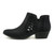 Soda CHANCE Womens Perforated Cut Out Stacked Block Heel Ankle Booties (8, BLACK NBPU, numeric_8)