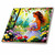 3dRose Love and Happiness. Smiling Young Lady with a Bunch of Flowers Card - Tiles (ct-379110-1)