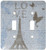 3dRose lsp_152139_2  Love Eiffel Tower Blue Script and Butterflies Double Toggle Switch