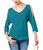 I-N-C Womens Knit Blouse, Green, X-Large