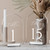 JINMURY Clear Arch Table Numbers for Wedding, 5x7 Inch Arched Acrylic Table Numbers 1-15 with Acrylic Stands, Clear Acrylic Arch Tabletop Sign with Holder for Centerpiece, Reception, Wedding, Party, Event