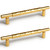 SAILANKA 3 Pack Brass Cabinet Pulls Handles Dresser Handles Knobs Cupboard Kitchen Cabinet Hardware Pulls Hand Hammered Drawer Door Handle Pulls Knob, 5.0 inch Hole Center