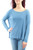 Ralph Lauren Womens Waffle-Knit Basic T-Shirt, Blue, Medium