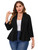 KOJOOIN Women Plus Size Casual Blazer Open Front Long Sleeve Work Office Cardigan Jackets Black 2XL