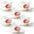 Foraineam Tea Cup and Saucer Set of 6, Porcelain Ivory Rose Tea Cups with Saucers and Spoons, 6 oz Floral Coffee Cup Set with Gold Trim, Latte Cups and Espresso Mug for Tea, Latte and Coffee Drinks