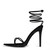 Elisabet Tang Heeled Sandals, Women's Sexy Strappy 4.3 inch Stilettos High Heels Lace Up Heeled Sandals Pointed Open Toe Dress Shoes Black Size 8.5