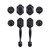 Double Door Locks with Deadbolt Locks for Doors Matte Black Double Door Handle with Dummy Front Door Handleset Bedroom Door Handle with and Deadbolt