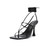 vivianly Women's Strappy Lace Up Thong Heels Sandals Square Open Toe Stiletto High Heel Wedding Dress Shoes Black Size 7