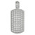 Dinty Sterling Silver Cubic Zirconia Dog Tag Necklace Micro Pave 3/4 inch 16 inch RHB206H