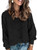 Dokotoo Womens Ladies Cute Elegant Soft Crewneck Thick Hollow Out Chunky Autumn Winter Fall Cozy Long Sleeve Cable Knit Pullovers Sweaters for Women Black Medium