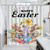 Shower Curtain Happy Easter Bunny Rabbit Bath Curtain Carrot Colored Egg Bouquets Decorative Shower Curtains Home Bathroom Decorations 72x84 Inch
