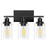 Bathroom Light Fixtures, 3-Light Bathroom Vanity Light, Matte Black Vanity Light with Clear Glass Shade, Modern Bathroom Lights Over Mirror, Vanity Lighting Fixtures for Bathroom, Living Room, Hallway