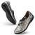Ahico Women's Classic Leather Loafer Comfort Soft Flats Fashion Casual Leather Sandal Closed Toe Walking Shoes for Daily Working Silvery 8