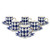 Porcelain Bone China Espresso Turkish Coffee Demitasse Set of 6 Cups + Saucers (Blue Diamonds)
