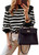 PRETTYGARDEN Women's Sweaters Casual Long Lantern Sleeve Crewneck Ribbed Knit Pullover Striped Jumper Tops Blouse (Black,Small)