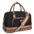 CLUCI Weekender Bags for Women Canvas Duffle Bag Travel Overnight Bags Carry On Tote with Shoe Compartment Black with Brown