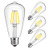 Dimmable Edison LED Bulb, 4W Vintage LED Filament Light Bulb,ST64 4W 4000K(Daylight),Clear Glass Cover,4 Pack