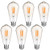 Dimmable 6W Vintage Edison LED Bulb, ST64 Antique Filament LED Light Bulbs (Amber Glass), 60W Equivalent, E26 Base, Warm White 2700K 6000 Lumens, 6-Pack (3 Years Warranty)