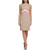 Tommy Hilfiger Women's Scuba Crepe Sheath Dress, Sand/Ivory/Carmine Rose, 16