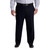 Haggar Men's Iron Free Premium Khaki Classic Fit Flat Front Expandable Waist Casual Pant (Regular and Big & Tall Sizes), Black-BT, 46W x 29L