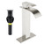 Fransiton Tall Vessel Sink Faucet Matte Black Faucet for Bathroom Sink Tall Waterfall Bathroom Faucet Single Handle 1 or 3 Hole Wash Basin Sink Faucet with Pop-up Drain