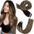 Moresoo Ombre Tape in Hair Extensions Real Human Hair Balayage Tape in Extensions Black to Brown Mix with Blonde Hair Extensions Tape in Real Human Hair 16 Inch #1B/4/14 20pcs 50g