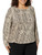 Calvin Klein Women's Plus Size Printed Long Sleeve Knit, Semolina/BLK, 1X