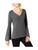 I-N-C Womens Embellished Knit Blouse, Gray, Large