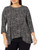 Anne Klein Women's Size Plus Sharkbite TOP, Anne Black/Anne White, 3X