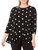 Anne Klein Women's Size Plus Sharkbite TOP, Anne Black/Anne White, 3X