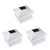 DOITOOL 3 pcs Solar Post lamp Outdoor LED Solar Lights Decorative Fences Fence Post Lights Solar lamp Useful Courtyard lamp Solar Pillar lamp Courtyard Light White Plastic Square Deck