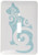 3dRose LSP_41076_1 Swirly Cat Silhouette Blue Single Toggle Switch