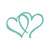 Hearts Sticker Sticker Vinyl Decal Notebook Car Window Laptop 4" x 3" (Mint)