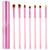 WLLHYF 7Pcs Makeup Brushes Set Portable Eyeshadow Brush Eye Lip Makeup Brushes Eyeliner Brush Angled Cosmetic Brush for Professional Blending Eyeshadow Concealer Eyebrows Eyeliner (Pink)