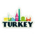 Squiddy Turkey Travel Landmarks - Vinyl Sticker Decal for Phone, Laptop, Water Bottle (3" Wide)