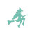 Witch Silhouette Vinyl Decal Notebook Car Laptop 5.5" x 5.5" (Mint)
