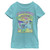 Disney Lilo & Stitch Visit The Islands Girl's Solid Crew Tee, Tahiti Blue, X-Small