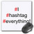 3dRose I hashtag everything, black letters on white background red # - Mouse Pad, 8 by 8 inches (mp_192441_1)