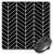 3dRose Black herringbone pattern - modern white arrow feather design - Mouse Pad, 8 by 8 inches (mp_179813_1)