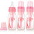 Dr. Brown's Baby Bottle, 4 Ounce, 3-Count - Pink