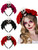 Tigeen 3 Pcs Halloween Day of the Dead Headpiece Halloween Rose Skull Headband Skull Crown Floral Skeleton Hair Bands Black Gothic Flower Hair Hoop for Women Festival Cosplay Costume Party Accessories