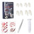 BIBRADAA 4 Pairs Vampire Teeth,Vampire Fangs,Vampire Teeth Adult,Halloween Teeth with 1 Tube Teeth Pellets Adhesive and 2 Sheets Halloween Tattoo,Fangs for Cosplay Party.