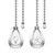 Dotlite Silver Ceiling Fan Pull Chain, 2Pcs 12 Inches Decorative Fan Pull Chain Ornaments Extension, 3mm Diameter Beaded Ball Fan Pull Chain Extender with Connector (Silver)