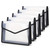Toplive 5pcs File Folder Expandable Poly Envelopes A5 Plastic Document Folder Black Button Closure Waterproof File Pouch for School Office Supplies